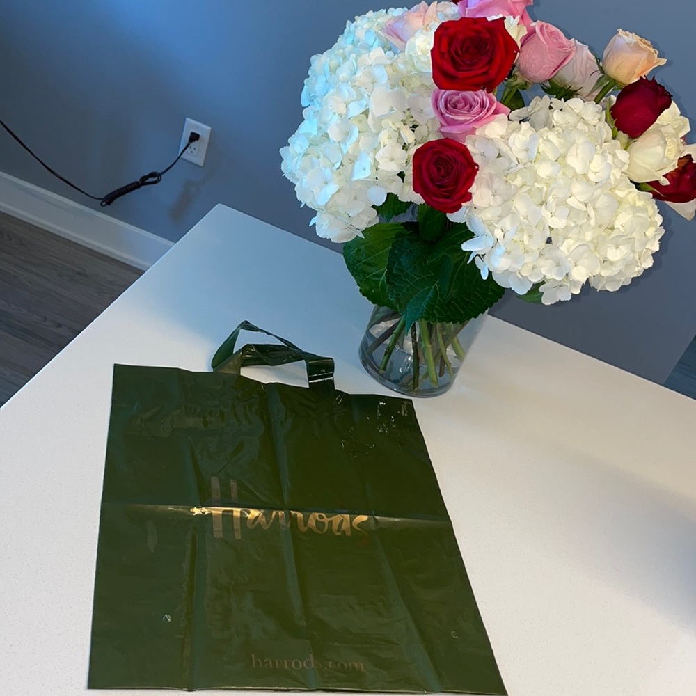Harrods Large Signature Plastic Shopping Bag
